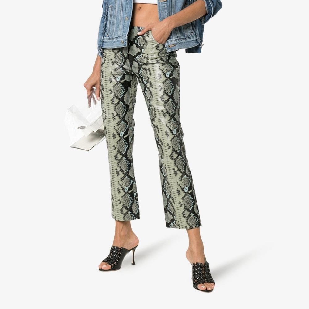 Pre-loved Miaou Snake Print Leather Pants  Trousers 29